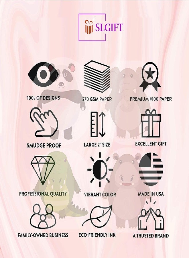 SLGIFT Vinyl Cute Animal Theme Sticker, Self-Adhesive Vinyl Stickers, 40 Pieces, 2 x 2 Inches Round Sticker, 4 Unique Designs, R140 - Image 5